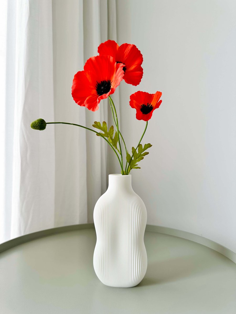 BABBIA Witte Vaas Binnen – Droogbloemen Vaas – Decoratieve Siervaas Woonkamer – Bouwbloemen Houder – Cadeau