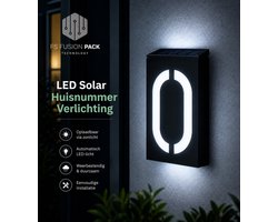 FS Fusion Pack LED Solar Huisnummer Verlichting - Decoratieve Tuin- en Gevelverlichting Huisnummer bord
