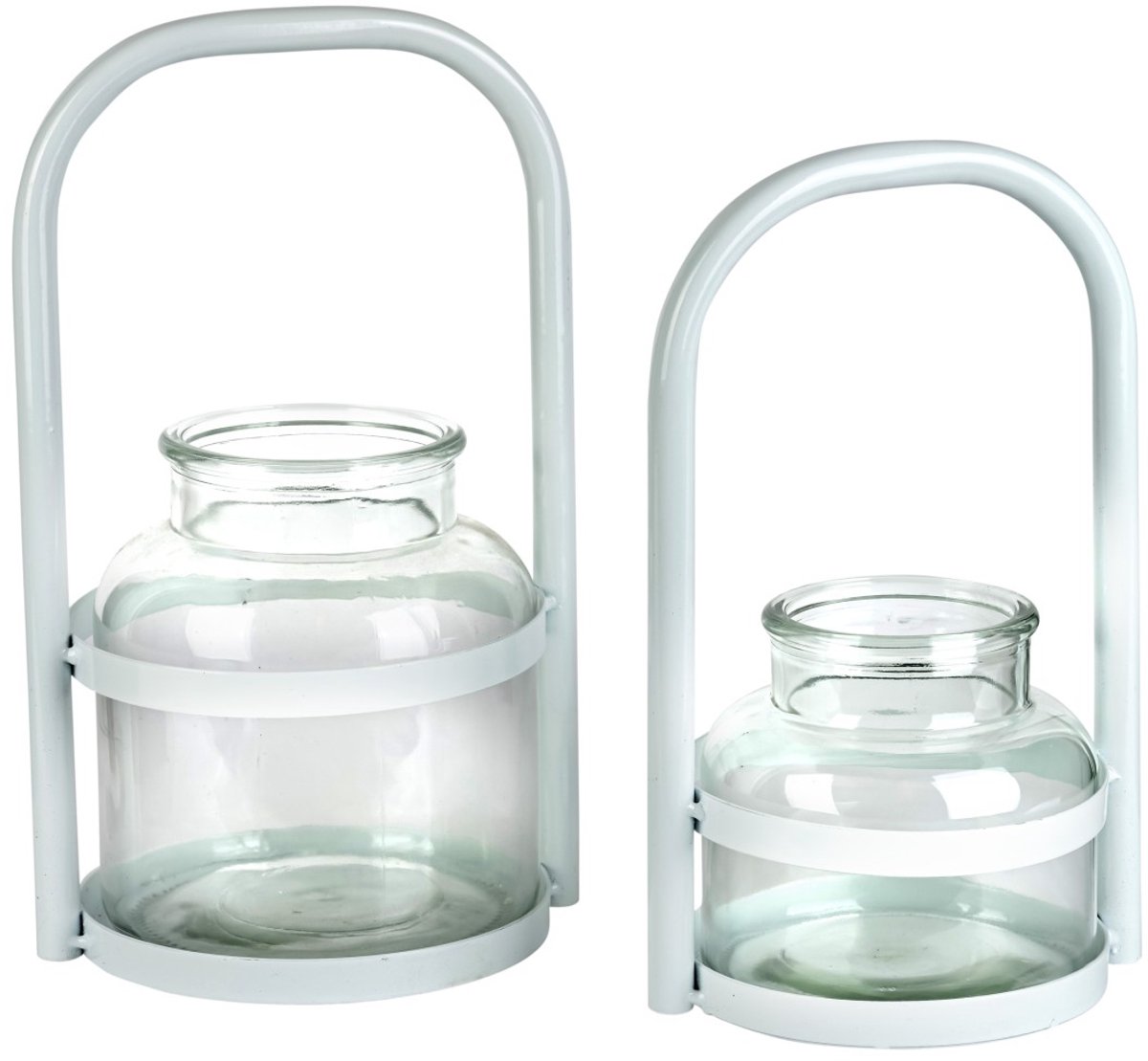 Windlicht met beugel – 13×25 cm – wit