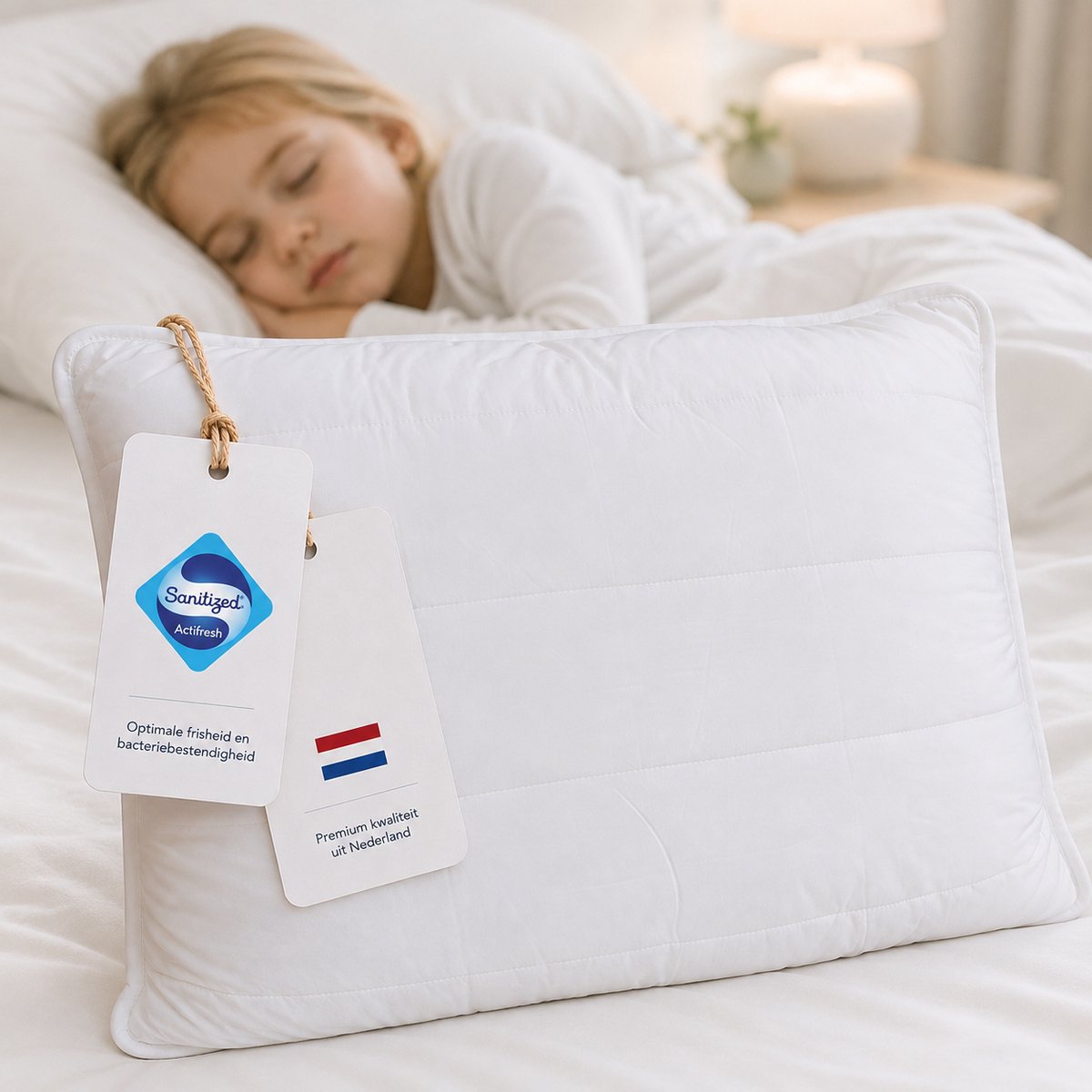 Zavelo Mimi Kinderkussen - Peuterkussen vanaf 2 jaar - 60x70 cm - Luxe uitvoering - Katoen - Dikke Gewatteerde Tijk