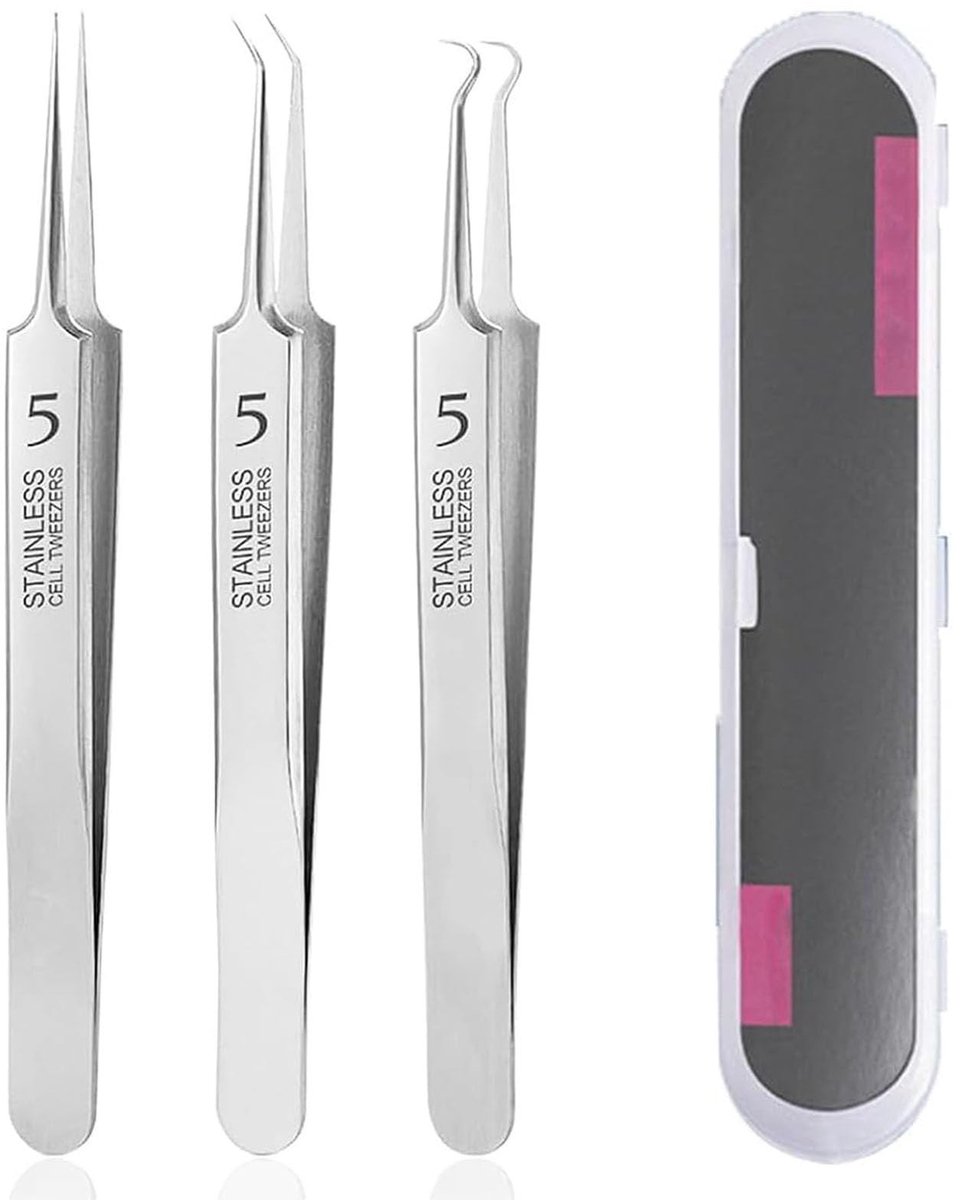 Elzusha - Mee-eterverwijderaar Gereedschapsset - Acne Verwijdering - Draagbaar en Handig - Zilverkleurig - Precisie Extractor - Voor Neus en Gezicht