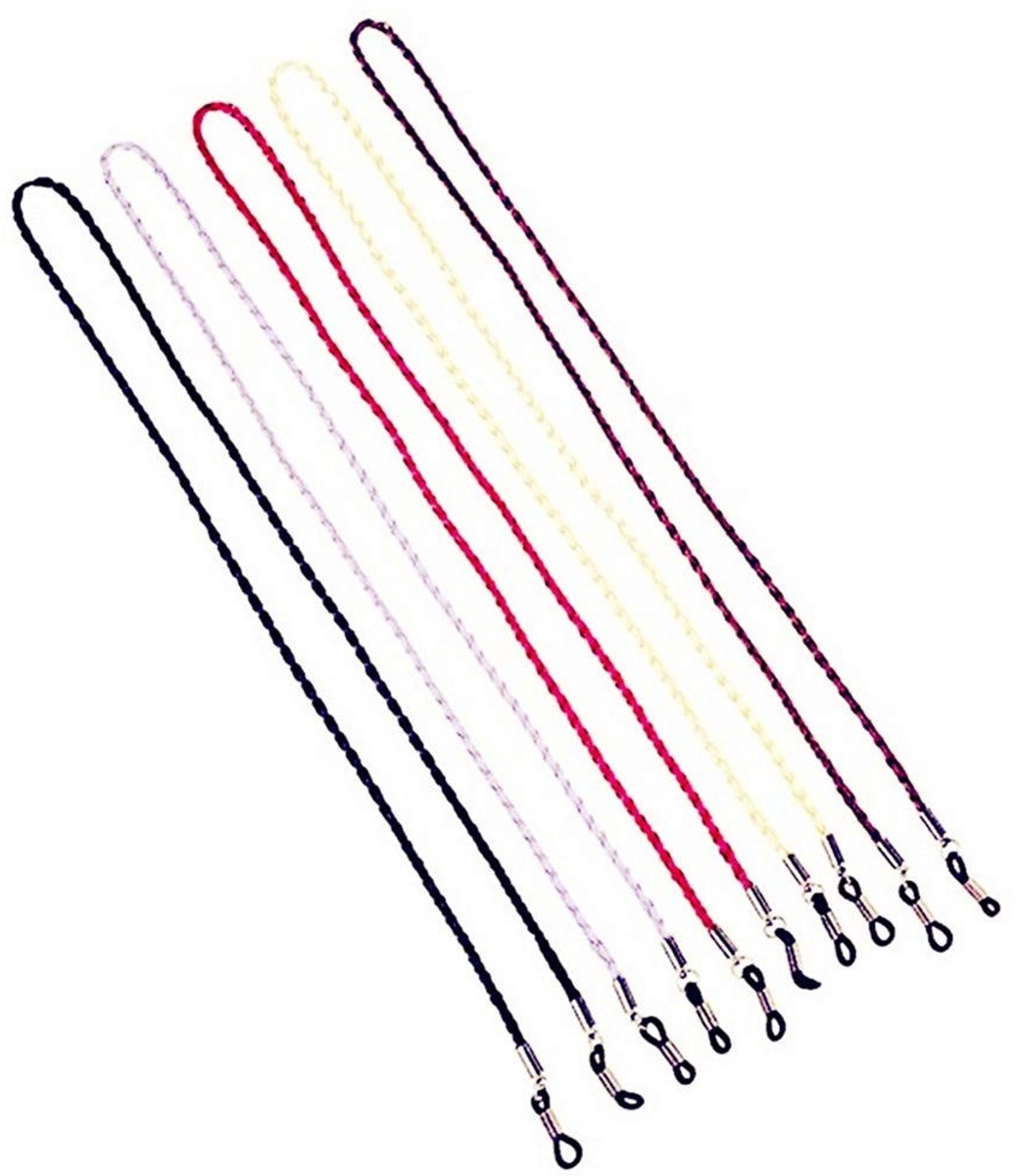 Elzusha - Brillenketting - Verstelbare Brillenband - Comfortabel en stijlvol - Set van 5 - Eyewear Koord - Geschikt voor verschillende brillen - Zw...