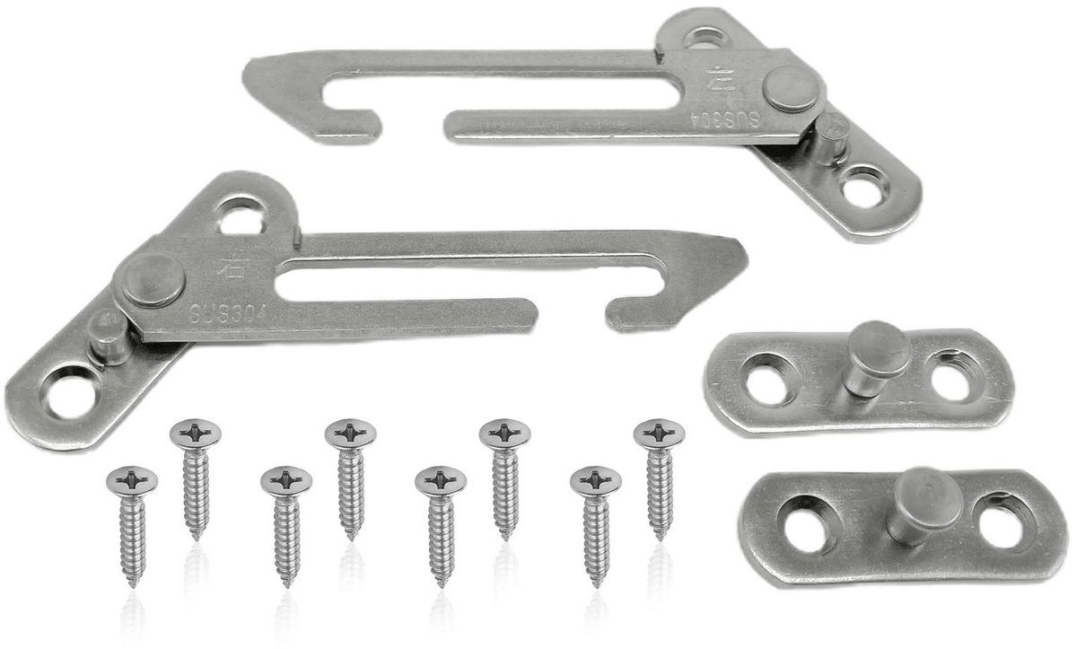 Dailygoods - Raambegrenzers - Kinderveiligheidssloten - Veiligheid voor Kinderen - Zilver - Raambegrenzer Haak - Geschikt voor Thuis - Kleur: Zilver