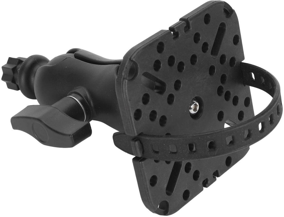 Dailygoods - Fishfinder Mount Base - 360° Rotatie - Verstelbare Beugel - Zwart - Fishfinder Mount - Ideaal voor Boot en Kajak - Nylon en Siliconen