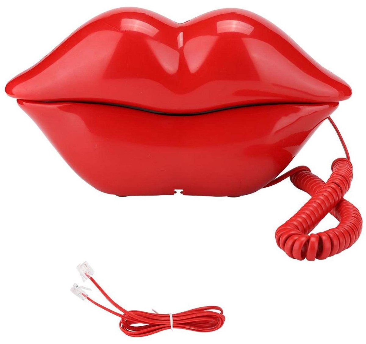 Zeynomax - Vaste Telefoon met Lippenvorm - Multifunctioneel en Schattig - Rood - Bureau Decoratie - Heldere Geluidskwaliteit - Perfect voor Kantoor ..