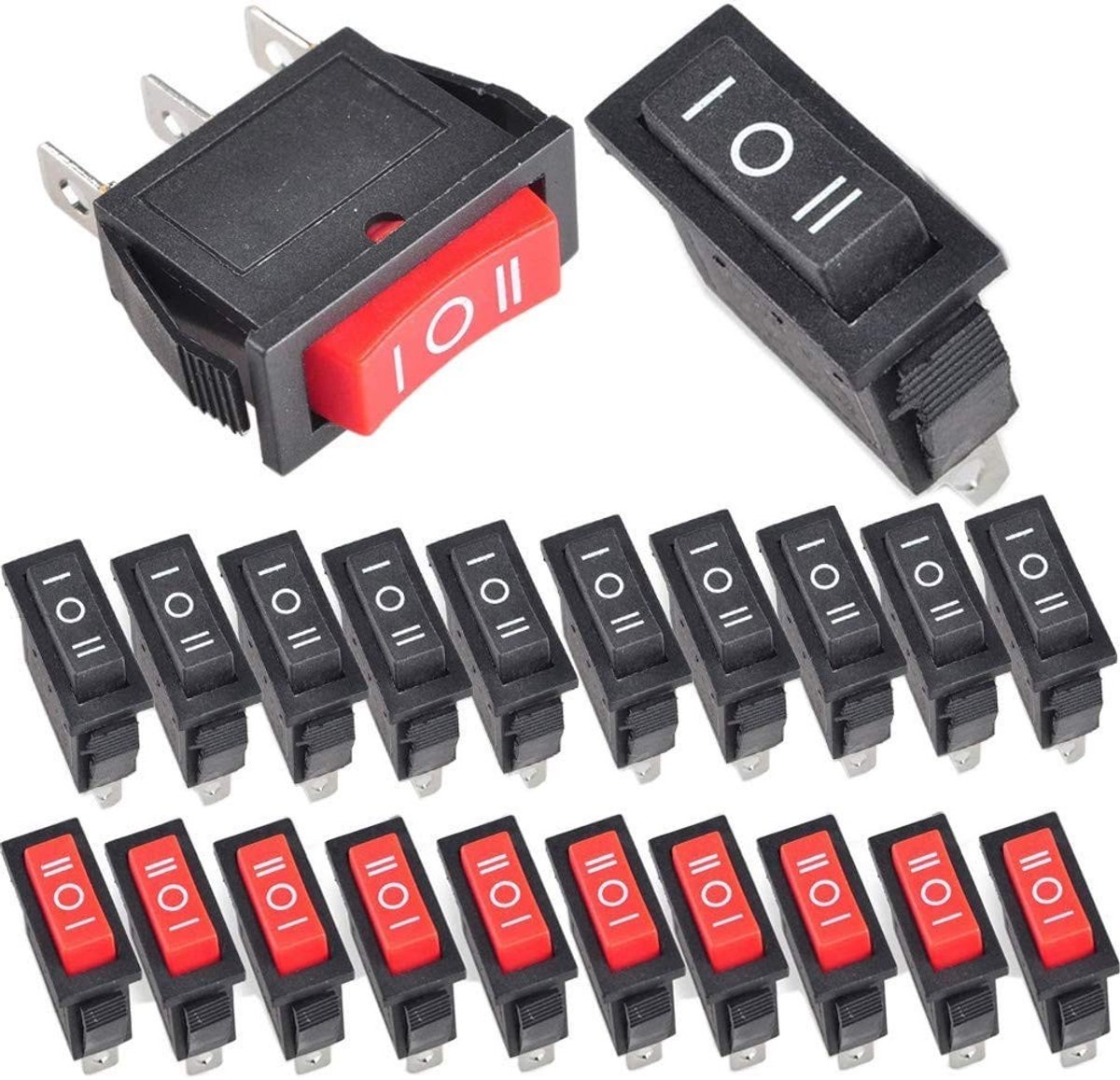 20 Stuks Mini Boot Schakelaar SPST 3-Pin On/Off voor Auto, Boot en Huishoudelijke Apparaten