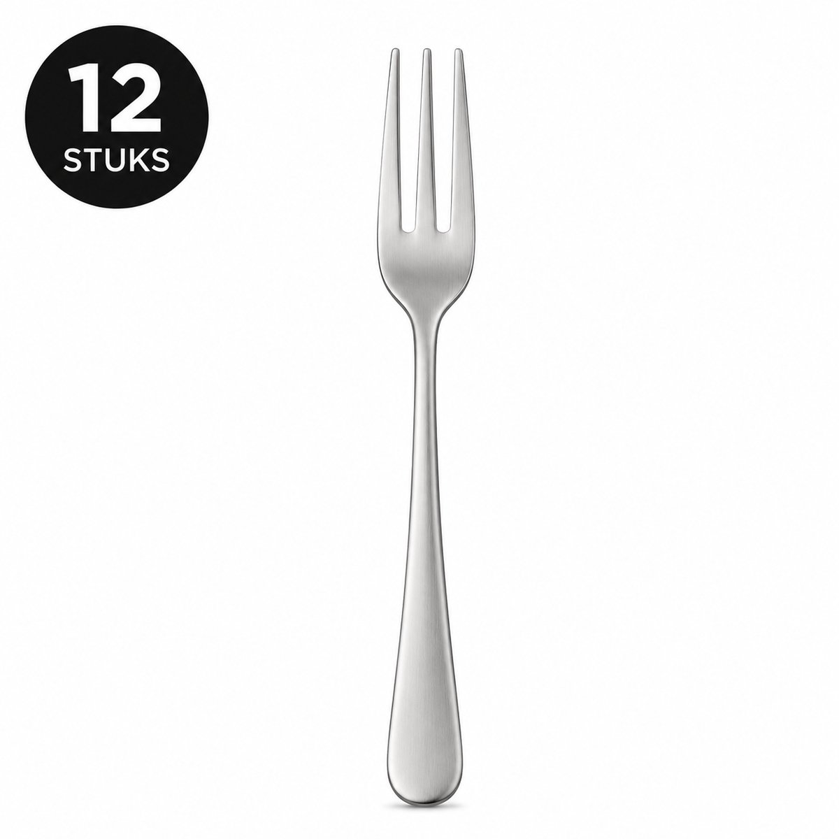 Gebaksvorkjes Set 12 stuks – RVS Taartvorkjes – Dessertvorken – Zilver – Vaatwasserbestendig