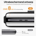 Détail d'une sacoche noire pour ordinateur portable montrant un rembourrage en mousse PE de 8 mm pour la protection, comparé à 5 mm pour une autre sacoche.