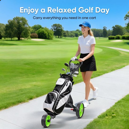 MakkelijkMooi Opvouwbare Golftasdrager - Golftrolley - Lichtgewicht - Ergonomisch Verstelbaar Handvaten - Geïsoleerde Koeltas van Merkloos — afbeelding 4