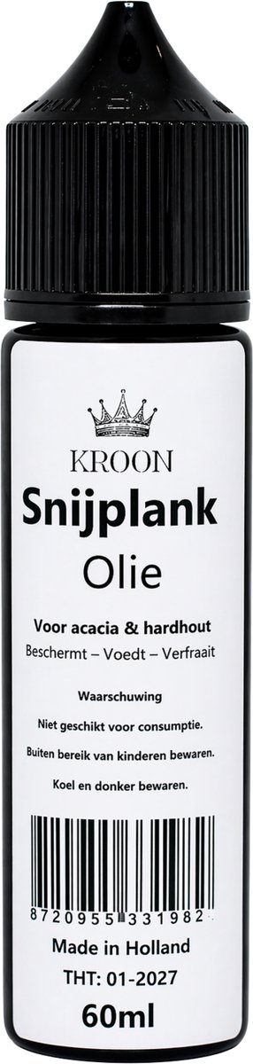 Kroon Onderhoudsolie voor Houten Snijplanken – 60 ml – Voedselveilig & Natuurlijke Bescherming - Snijplank olie