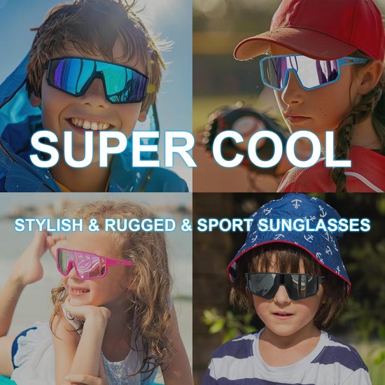 Zonnebril - Kinderzonnebril - 3-pack kinderzonnebrillen - Geschikt voor fietsen, wandelen en beachvolleybal - Unisex — afbeelding 3