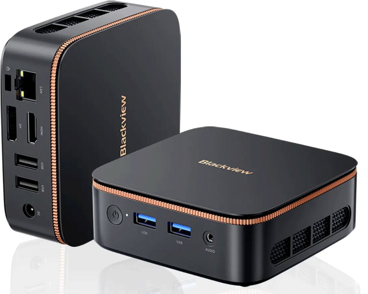 Blackview MP20 Mini PC - 8 GB DDR4 - 256 GB M.2 SSD - AMD Ryzen™ 3 3300U - Tot 3,5GHz - WiFi 5 - Windows 11 Pro - 4K UHD Mini PC - Gigabit Ethernet - Zwart