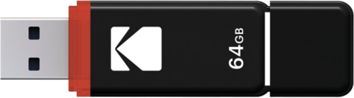 Kodak II Classic K102 Series - Flash Drive 64 GB - USB Stick 2.0 - Beschermdop - Zwart