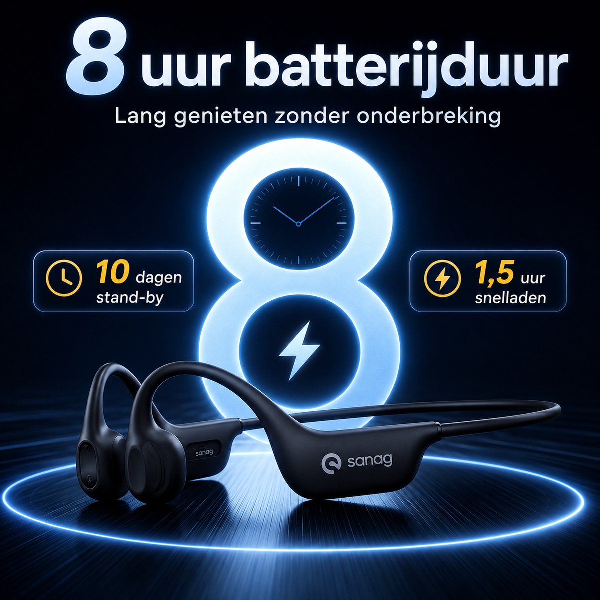 Bone Draadloze Bone Conduction Koptelefoon IPX7 Waterdicht - afbeelding 3