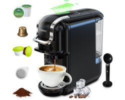 HiBREW H2B - 5 in 1 - Koffiemachine - Koffiezetapparaat - Multifunctioneel voor warm en koud - Kapsulekoffiezetapparaat - Voor Nespresso, Dolce Gusto, ESE & gemalen koffie - Zwart