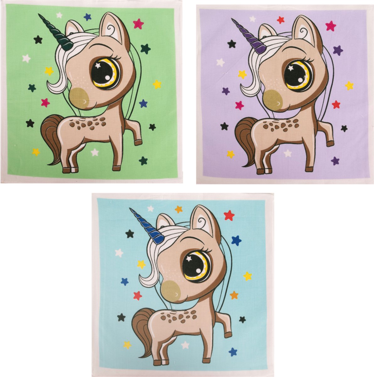Tiseco Kinderzakdoeken Unicorn - 28x28cm - 12 Stuks - 100% Katoen