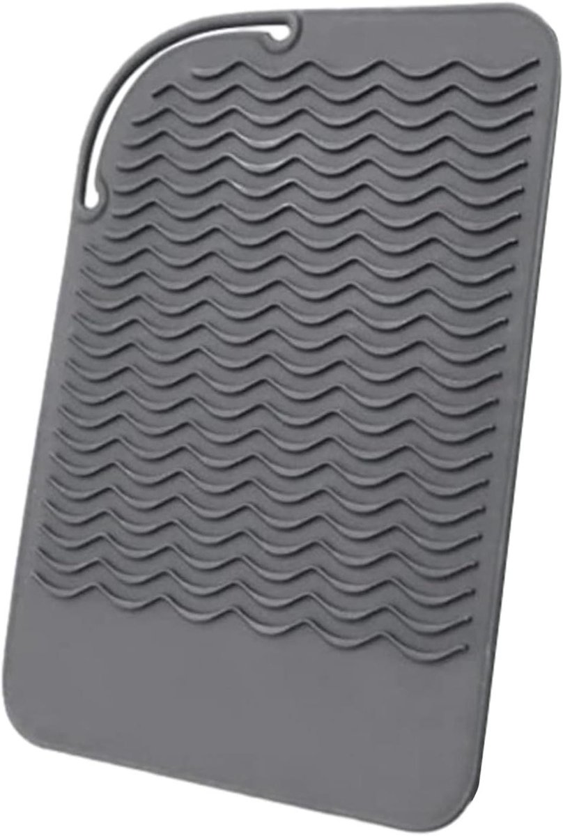 Styling Pad - Hittebestendig Mat - Haar Stijlen - Antislip Siliconen - 21 cm - Zwart