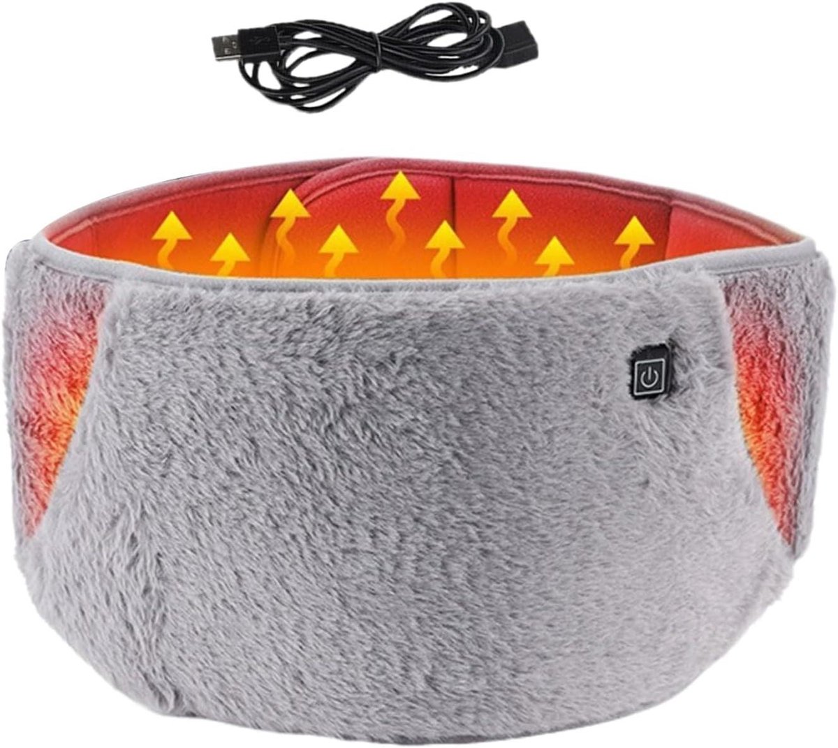 Verwarmingskussen Taille - Elektrische riem - Kramp verlichting - Drie warmtestanden - 41 x 19 cm - Grijs