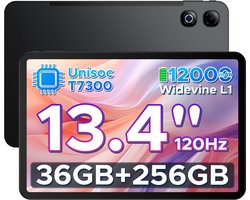 DOOGEE U13 Pro - Tablet - 36GB RAM (6+30GB) + 256GB ROM (2TB/TF) - 11000mAh/18W - 13,4 Inch FHD+ 120Hz IPS - Android 16 - T7300 - Dubbele luidsprekers - Wi-Fi 5 - Face ID - Bluetooth 5.4