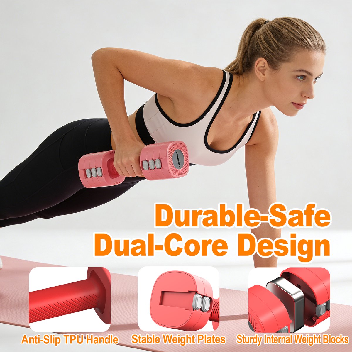 MettleMatic Verstelbare Halters Set - 5kg (2x2.5kg) - Gietijzeren Halters - Handgewichtenset voor Krachttraining - Fitness - Antislip thumbnail 6