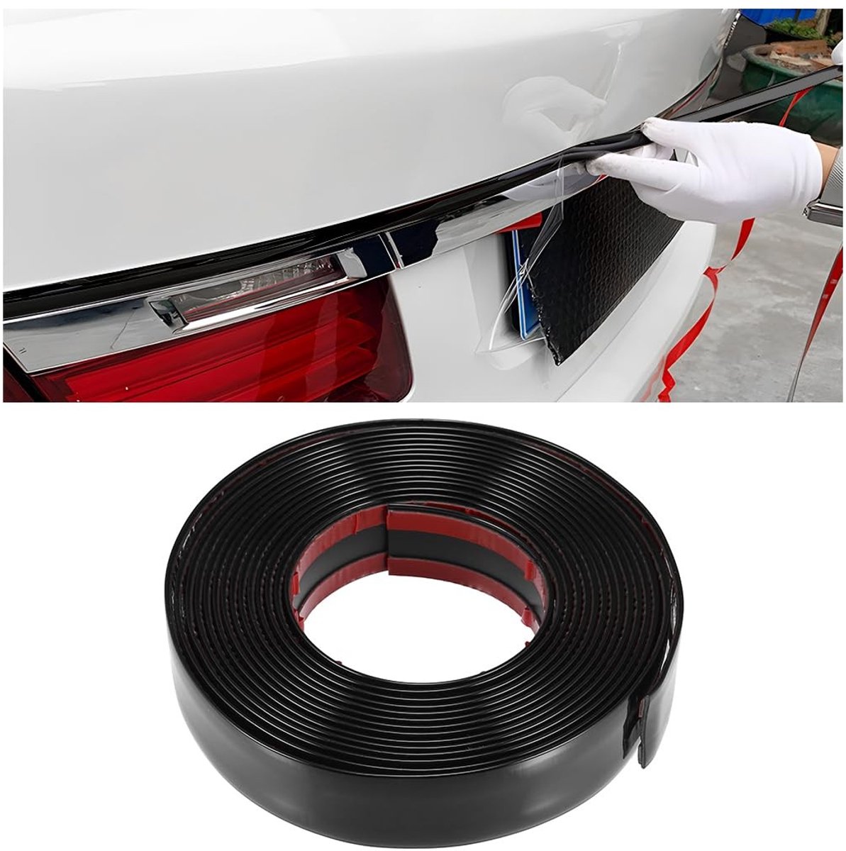 Vlemico - Chromen sierstrip - Flexibele plakbandstrips - Autostylingstrip - Zwart - Chroomstrip - Geschikt voor auto - 5 meter