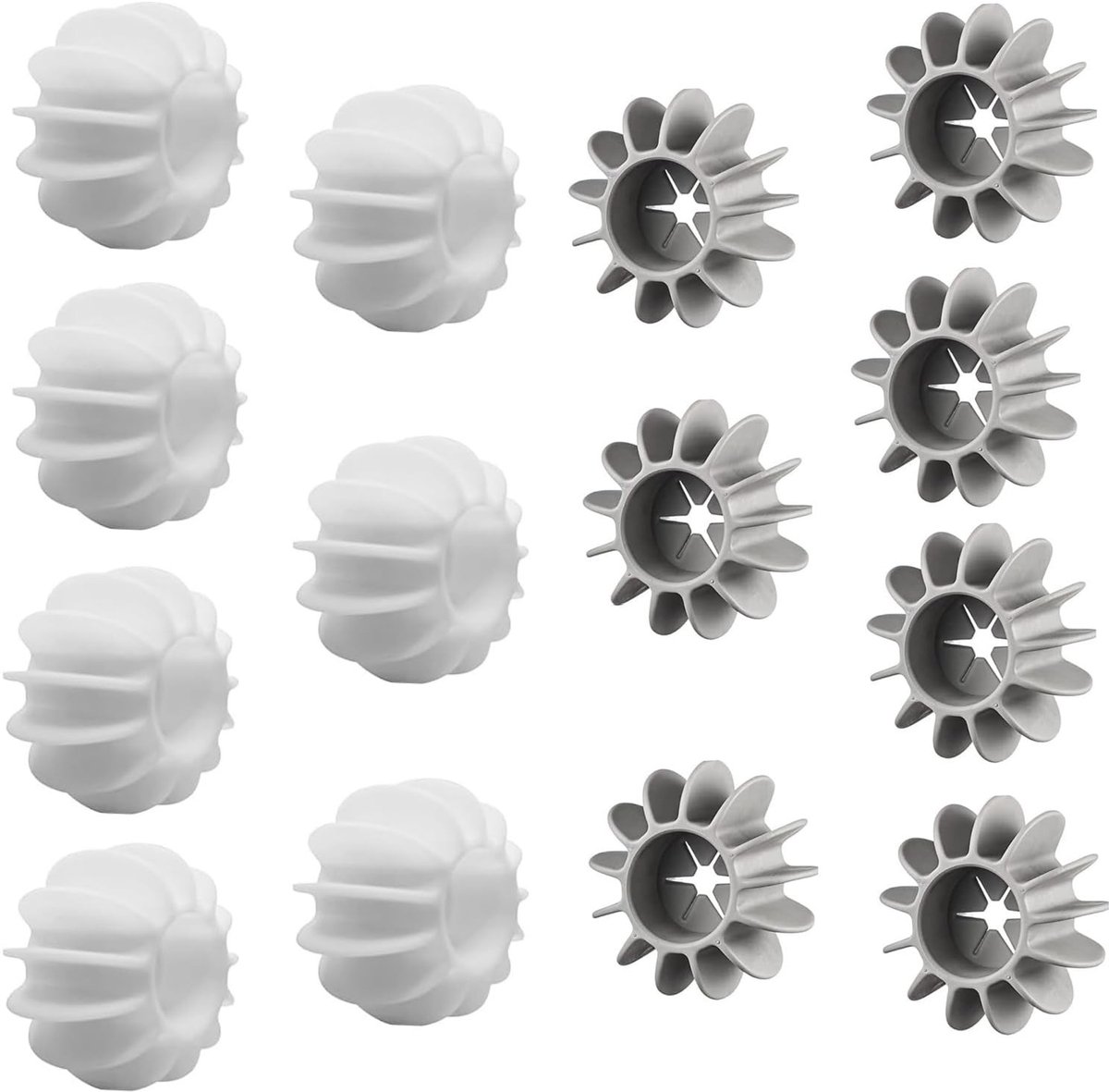 Livia home - Drogerballen - Anti-rimpel wasballen - Verbetert wasresultaat - Wit en grijs - Duurzaam en effectief - Geschikt voor alle kleding - 14 st