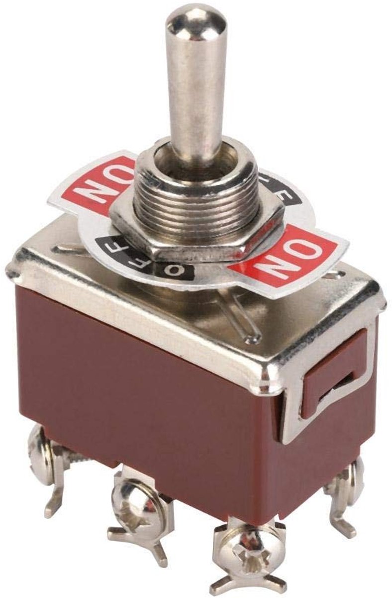 Smoakez - Tuimelschakelaar 250V 15A - 3 Positie Aan-Uit-Aan - Compact Formaat - 6-Pins Tuimelschakelaar - Lichtgewicht en Duurzaam - Voor Elektroni...