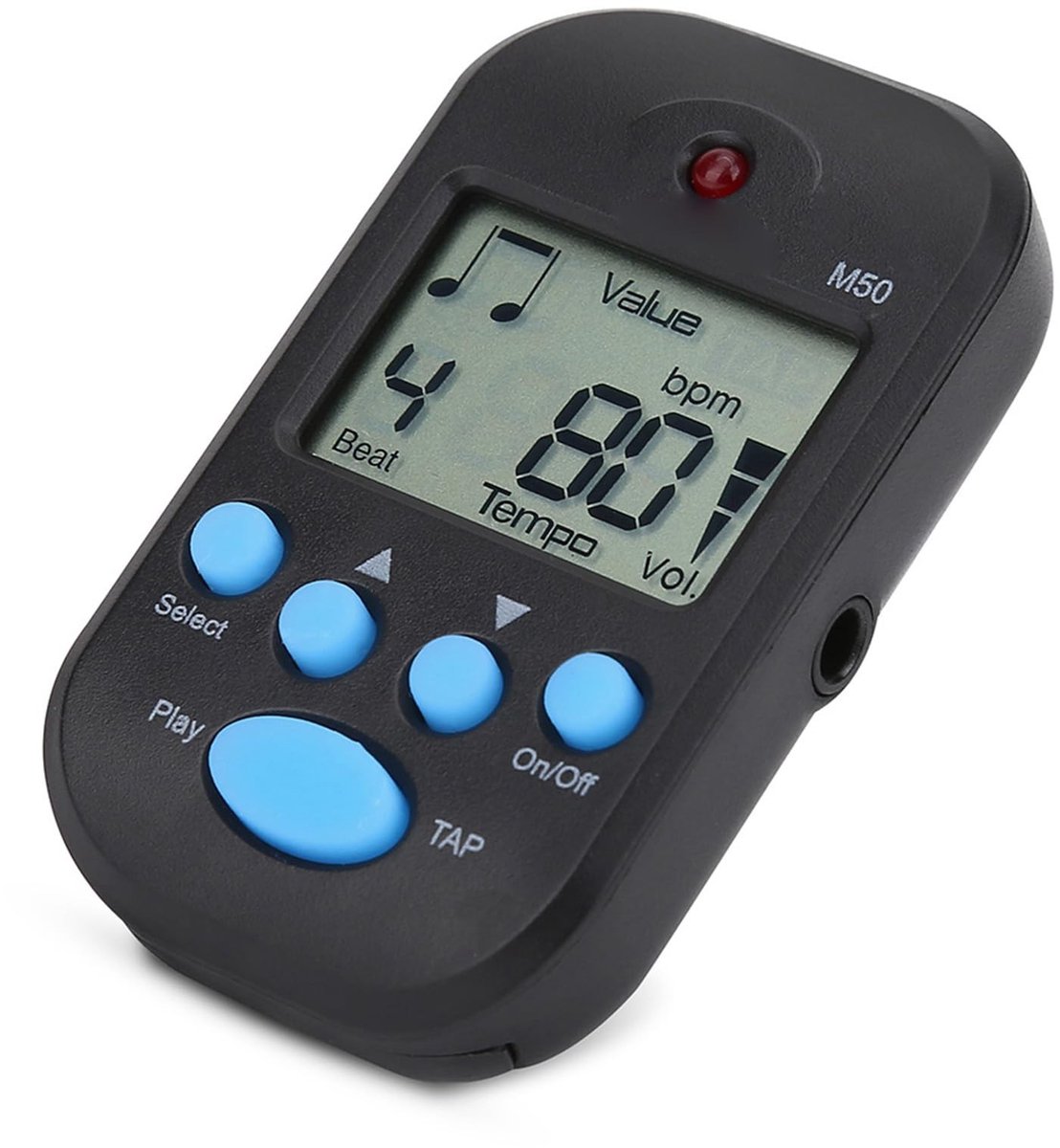Dailygoods - Digitale Metronoom - Mini-metronoom - Eenvoudig te gebruiken - Zwart - Tempo indicator - Geschikt voor drums, gitaar en piano