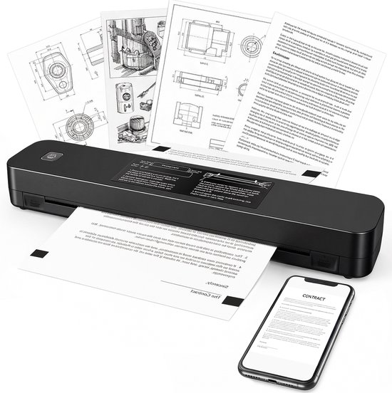 Foto: Tragbare thermische printer 30 3x5 5x4 1 cm a4 draadloos bluetooth usb zwart