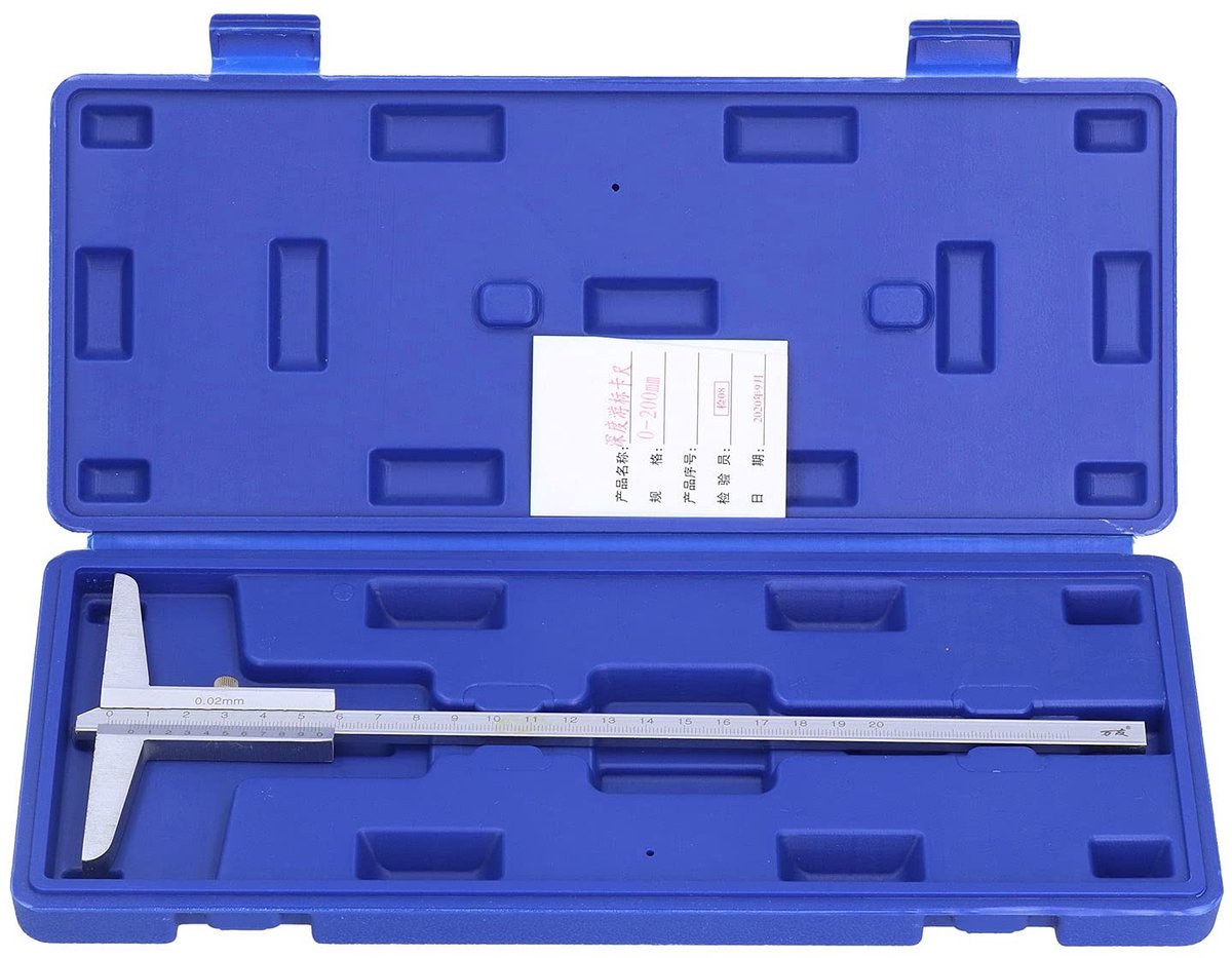 Dailygoods - Diepte Remklauw - Hoge Nauwkeurigheid - Verchroomd - Diepteschuifmaat 0-200mm - Precisie Meetinstrument - Geschikt voor Technisch ...
