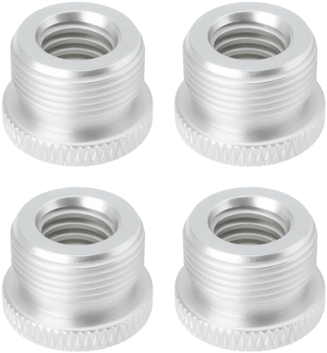 Dailygoods - Aluminium Microfoon Adapter - 4 Stuks - Lichtgewicht en Duurzaam - Zilver - Draad Adapter - Voor Camera en Monitor