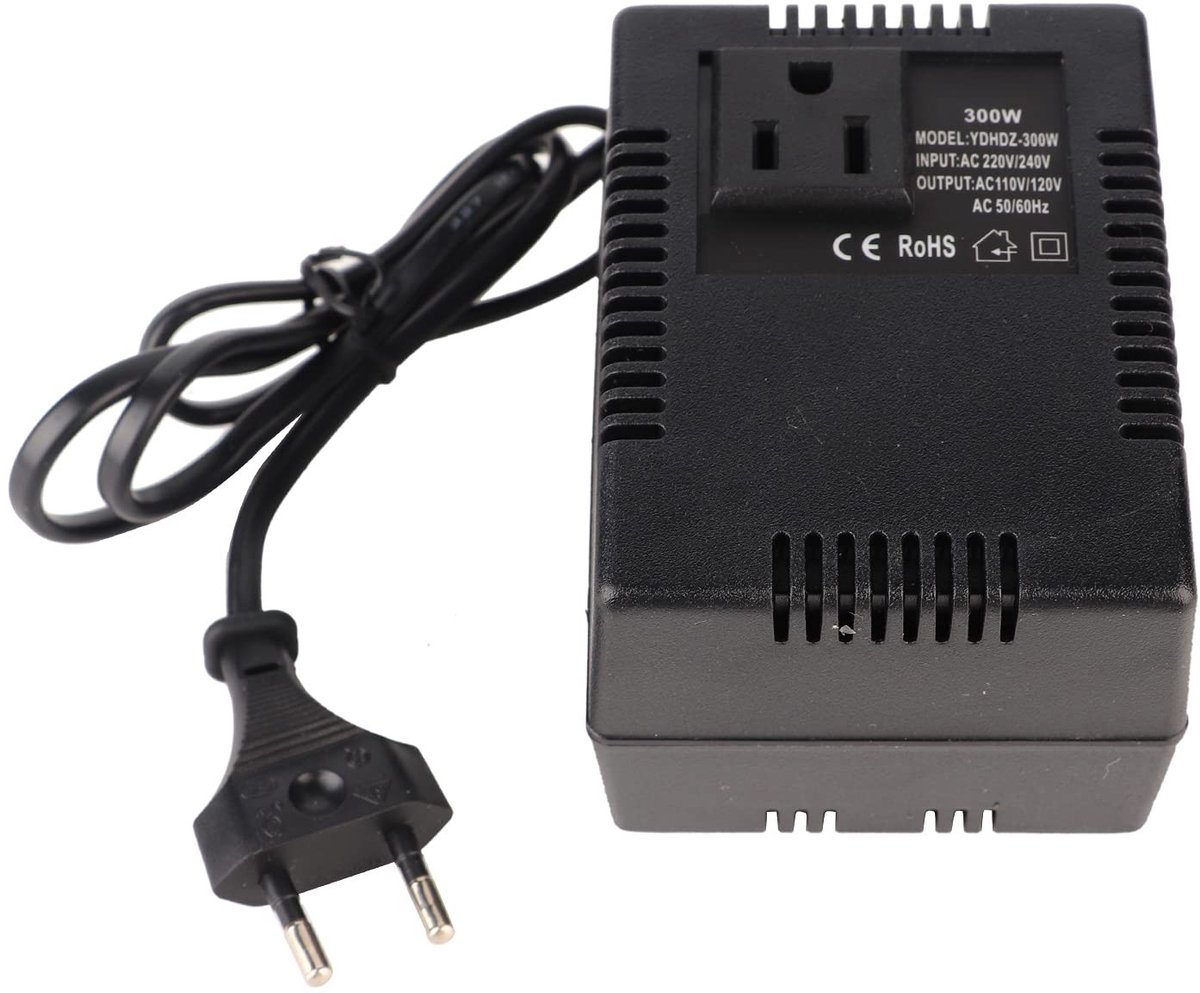 Dailygoods - Spanningsomvormer - Stroomconverter - Ideaal voor op reis - Compact formaat - 300 W vermogenstransformator - EU stekkeradapter - Geschikt