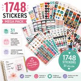 Planner Stickers Boek – 1748 Stickers voor Bullet Journal, Agenda & Kalender – 31 Vellen met Datums, Trackers, Quotes en Symbolen