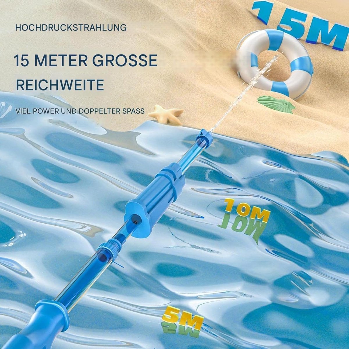 Waterspeelgoed Rugzak - Waterkanon Kinderen - Buiten Spelen - Grote Watertank - 40 cm - Blauw – foto 3