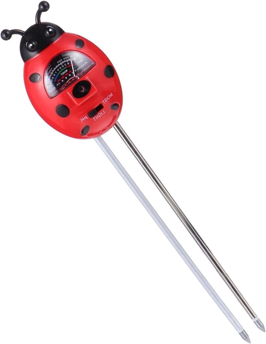 Bodemtester 3-in-1 - PH meter Vochtmeter - Plantenverzorging - Hoge Nauwkeurigheid - 30 x 6 x 9 cm - Rood