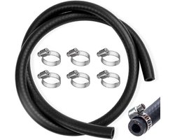 Brandstofslangenset, 1 meter Ø 8mm brandstofslang, met 6 slangklemmen. Brandstofslang/benzineslang voor auto's, motorfietsen, tractoren en kleine motoren.