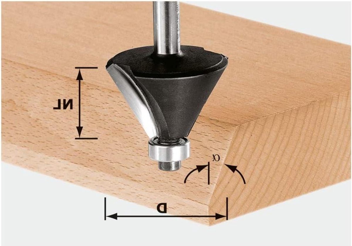 Freesset Hoek - Afschuinfrees - Rand Afwerken - Met Kogellager - D25.7mm - Metaal