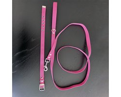 Antislip Hondenriem Roze 2M + halsband 35-39cm | WoefWaf