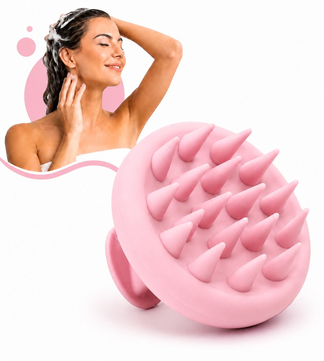 Siliconen Douche- & Hoofdhuid Massageborstel – Shampoo Borstel voor Haarverzorging en Relaxatie.