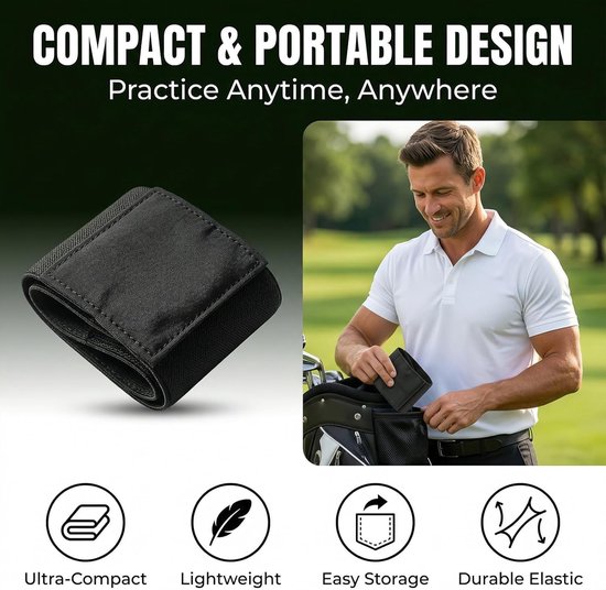 Golf Swing Trainer - Arm Band voor Perfecte Connectie - Houding Corrector - Verbetert Spiergeheugen & Ritme - Universeel - Zwart van Merkloos — afbeelding 5