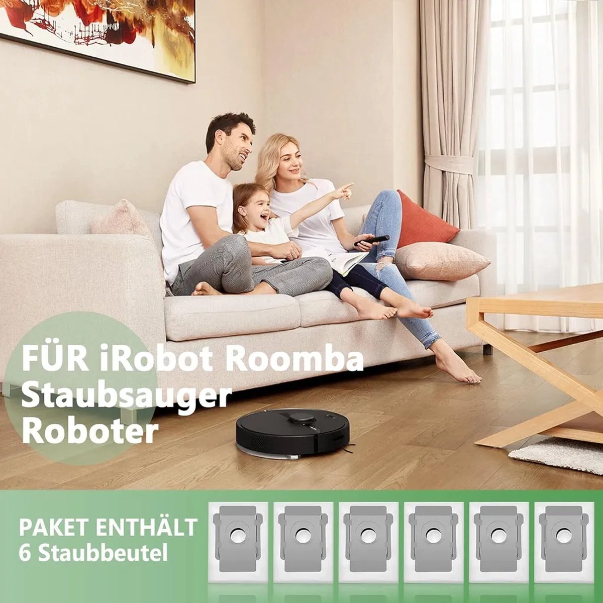 6 stofzuigerzakken Geschikt voor de iRobot Roomba i7, i7+ en i7 Plus reinigingsbasis