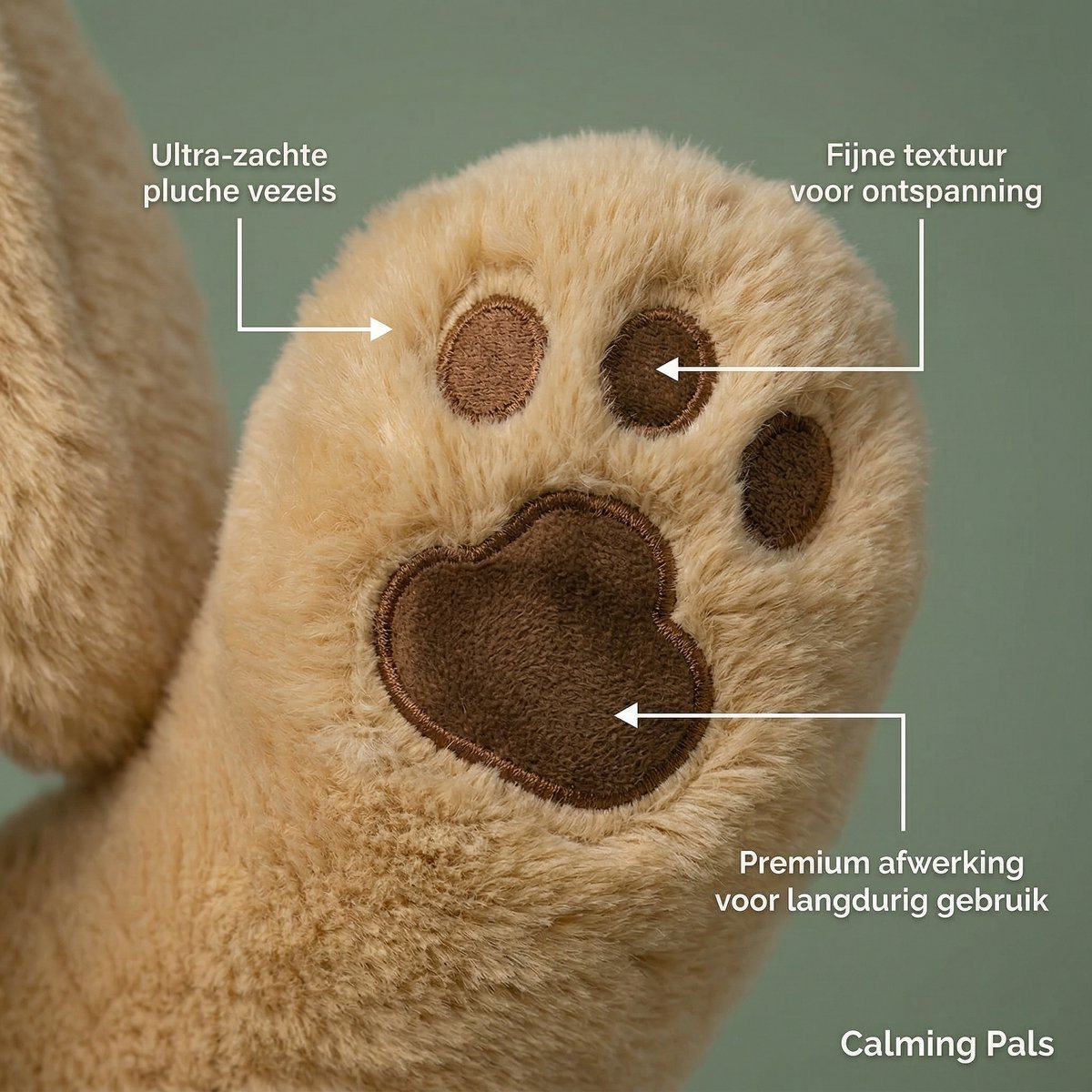 Calming Paws® Verzwaringsknuffel - Puppy - 50cm / 2.3 kg - Verzwaarde Knuffel - Sensorisch Speelgoed - Slaapknuffel voor Kind en Volwassenen — afbeelding 5