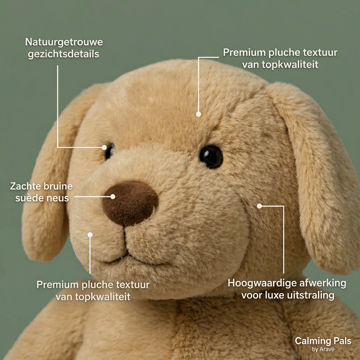 Calming Paws® Verzwaringsknuffel - Puppy - 50cm / 2.3 kg - Verzwaarde Knuffel - Sensorisch Speelgoed - Slaapknuffel voor Kind en Volwassenen — afbeelding 2