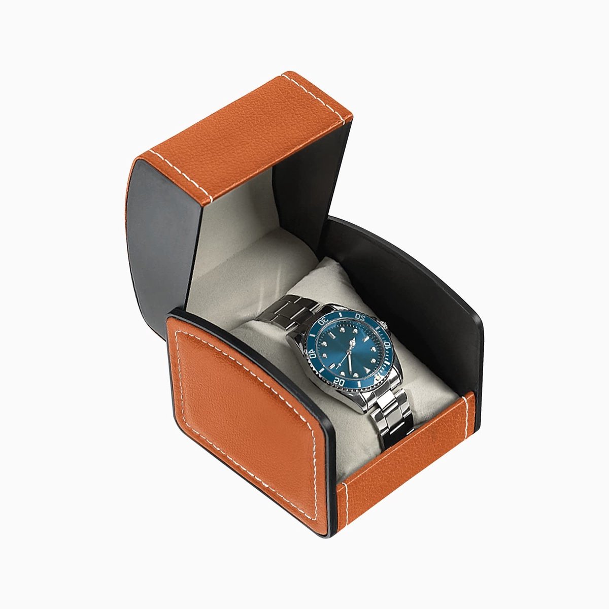Jhubersproducts - Horlogekoffer - PU-lederen Organizer - Draagbaar en stijlvol - Bruin - Voor horloges en sieraden - Ideaal voor elke gelegenheid - Co