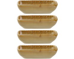 MPLCo - Ombre Insta Dip Bowl - Kleine Serveerschaal - Set van 4 - Tapas Schaaltje - Sauskom - Oven, Magnetron & Vaatwasser Bestendig - Mini Ovenschaal - Keramiek - 8 x 6 x 2 cm - Lichtbruin