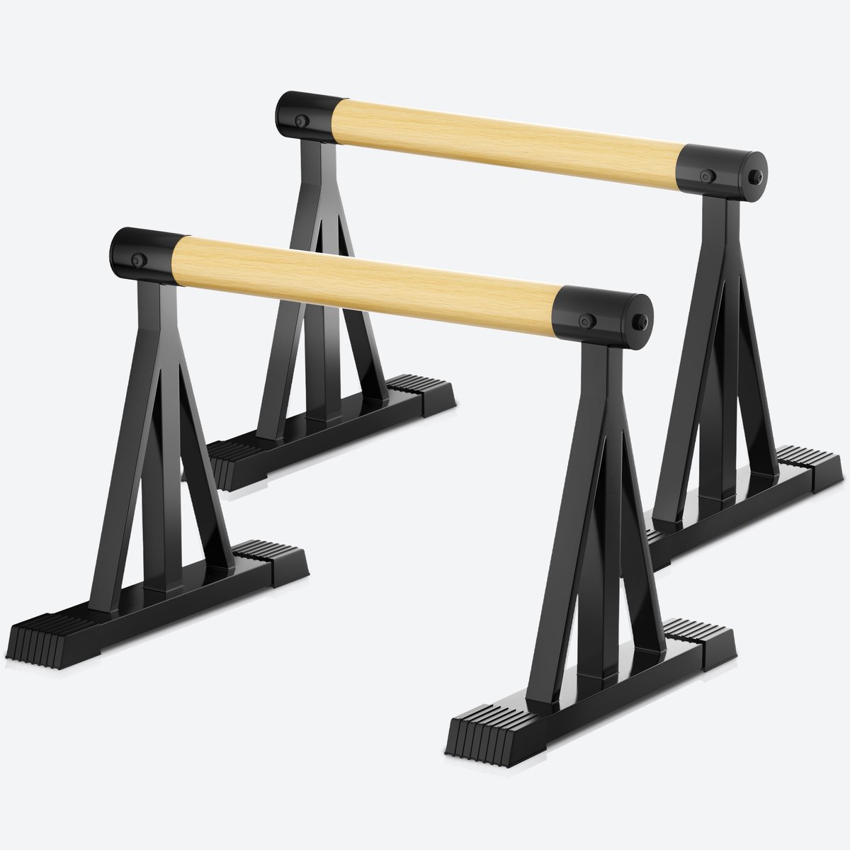 NEOLYMP Parallettes Hout & Staal – Ergonomische Push Up Bars & Handstand Grepen 500 kg