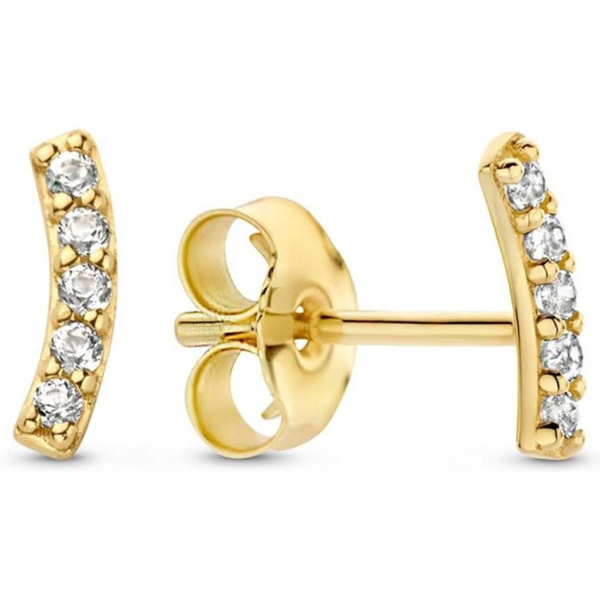 Jackie Eleonore Moon Topaz Studs 14 Karaat Goud