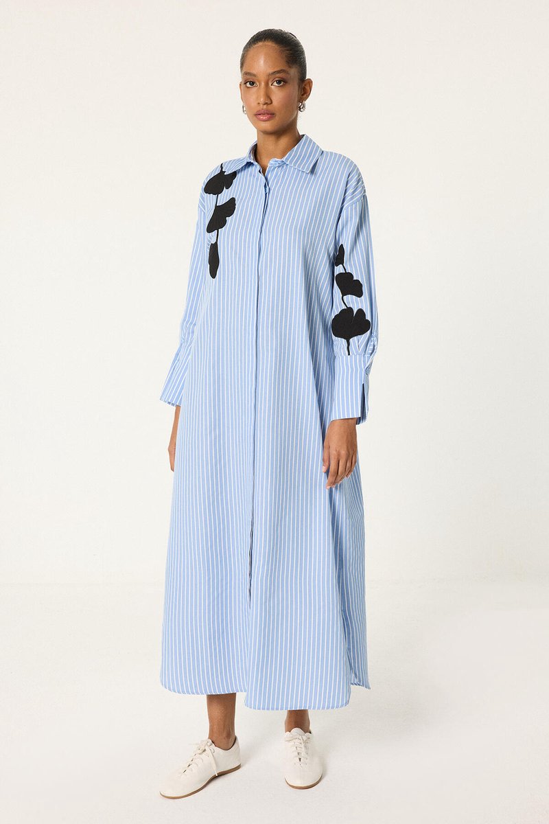 Touché Privé - Blousejurk met borduurdetails - Blauw - Dames