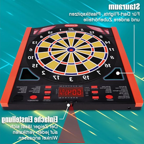 Elektronische dartspel voor 1 tot 8 spelers met 12 dartpijlen en scorebord, ideaal voor feesten en gezelligheid — afbeelding 4
