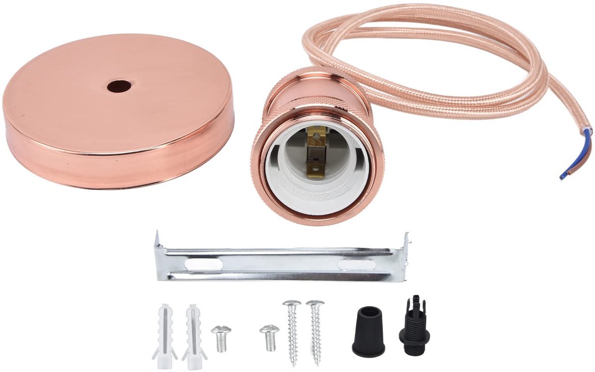 By shayne - Lamphouder - Hanglamphouder - Duurzaam en stijlvol - Rose goud - E27 fitting - Perfect voor jouw plafondlamp - Voor elke ruimte